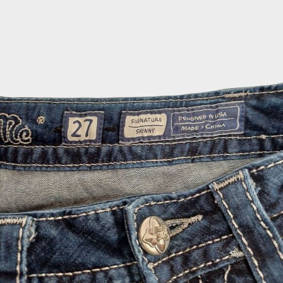 Miss Me Signature Skinny Women's Size 27 Rhinestone Embellished Denim Jeans - Picture 6 of 9